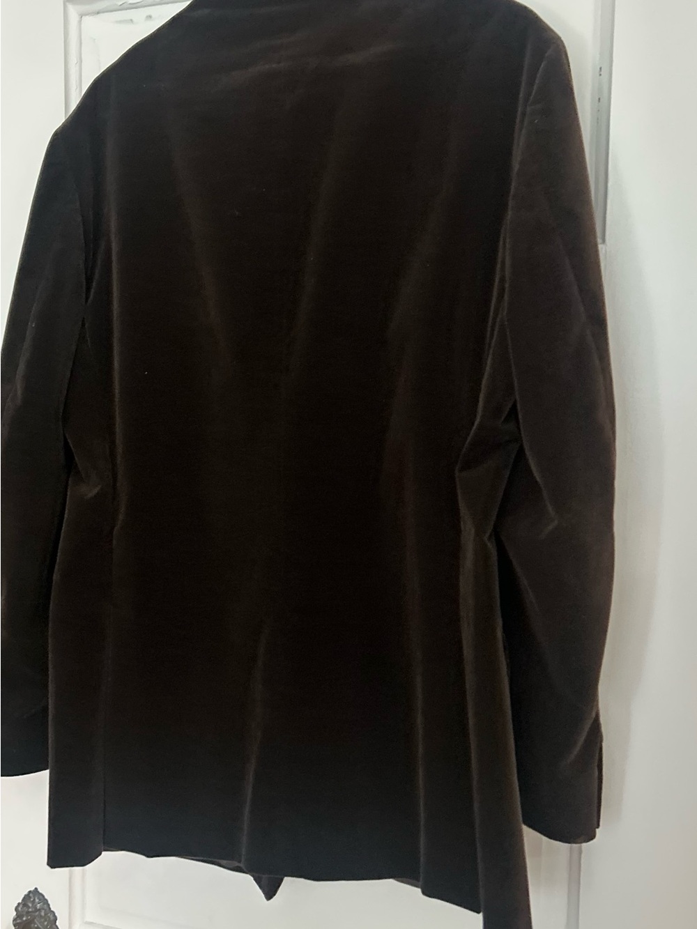 Men's Dark Brown Velvet Blazer - Two-Button Notch Lapel - Picture 13 of 13